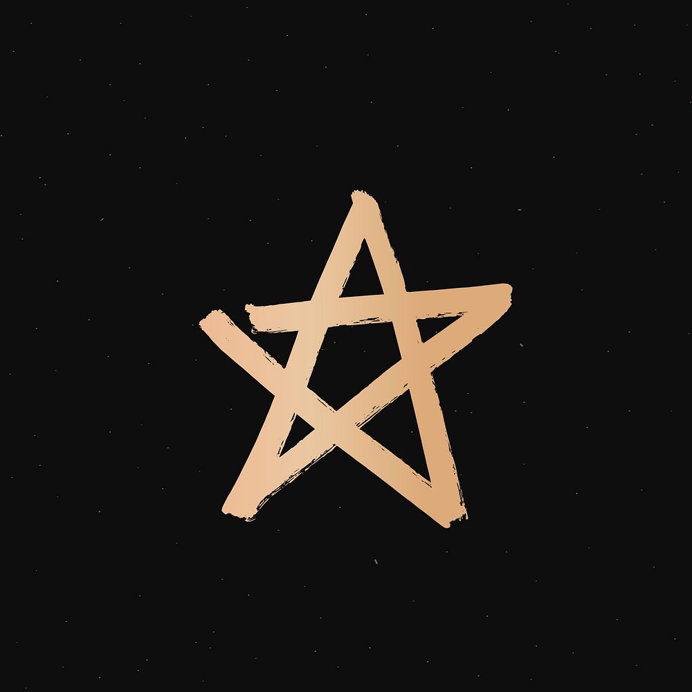 Cute star gold psd galaxy doodle illustration sticker