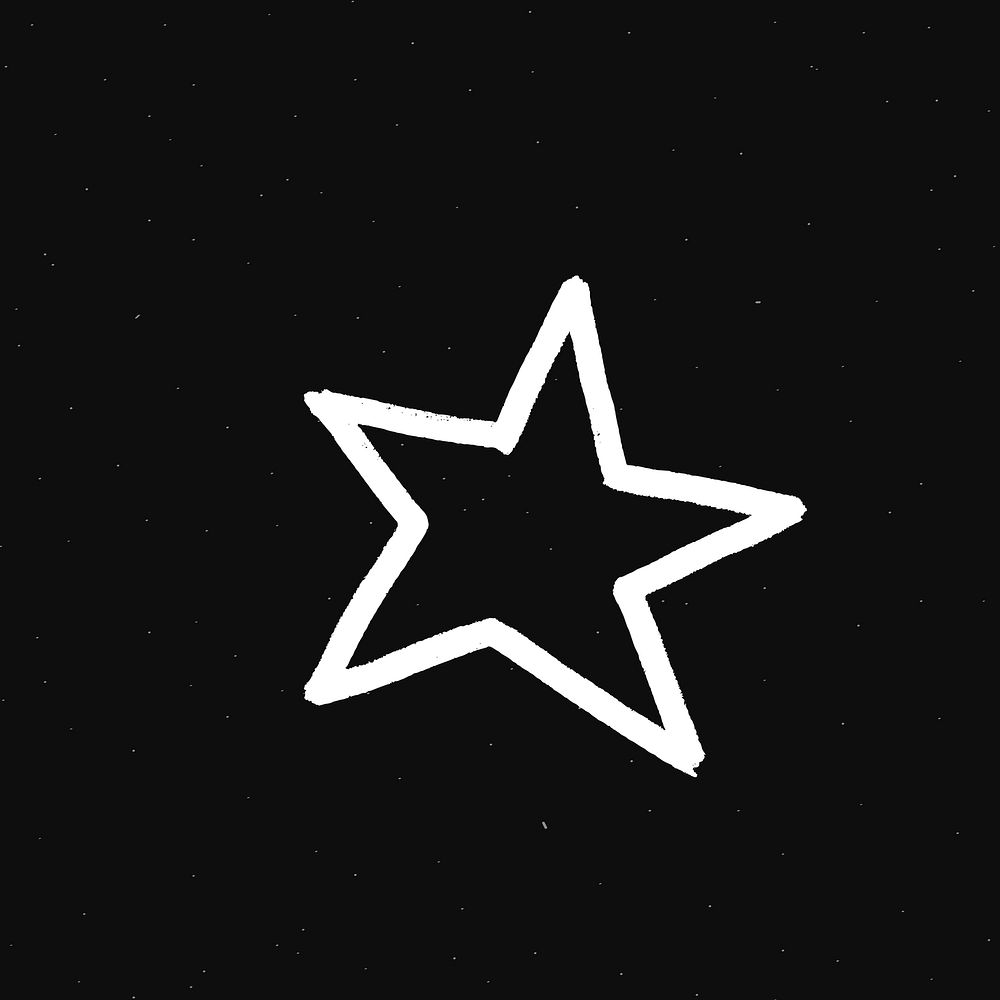Cute star white psd galaxy doodle illustration sticker