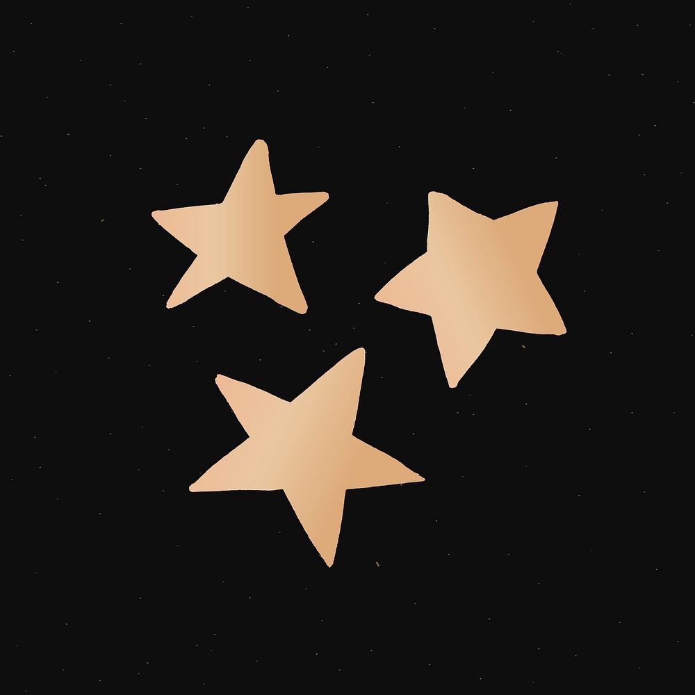 Cute stars gold psd galaxy doodle illustration sticker
