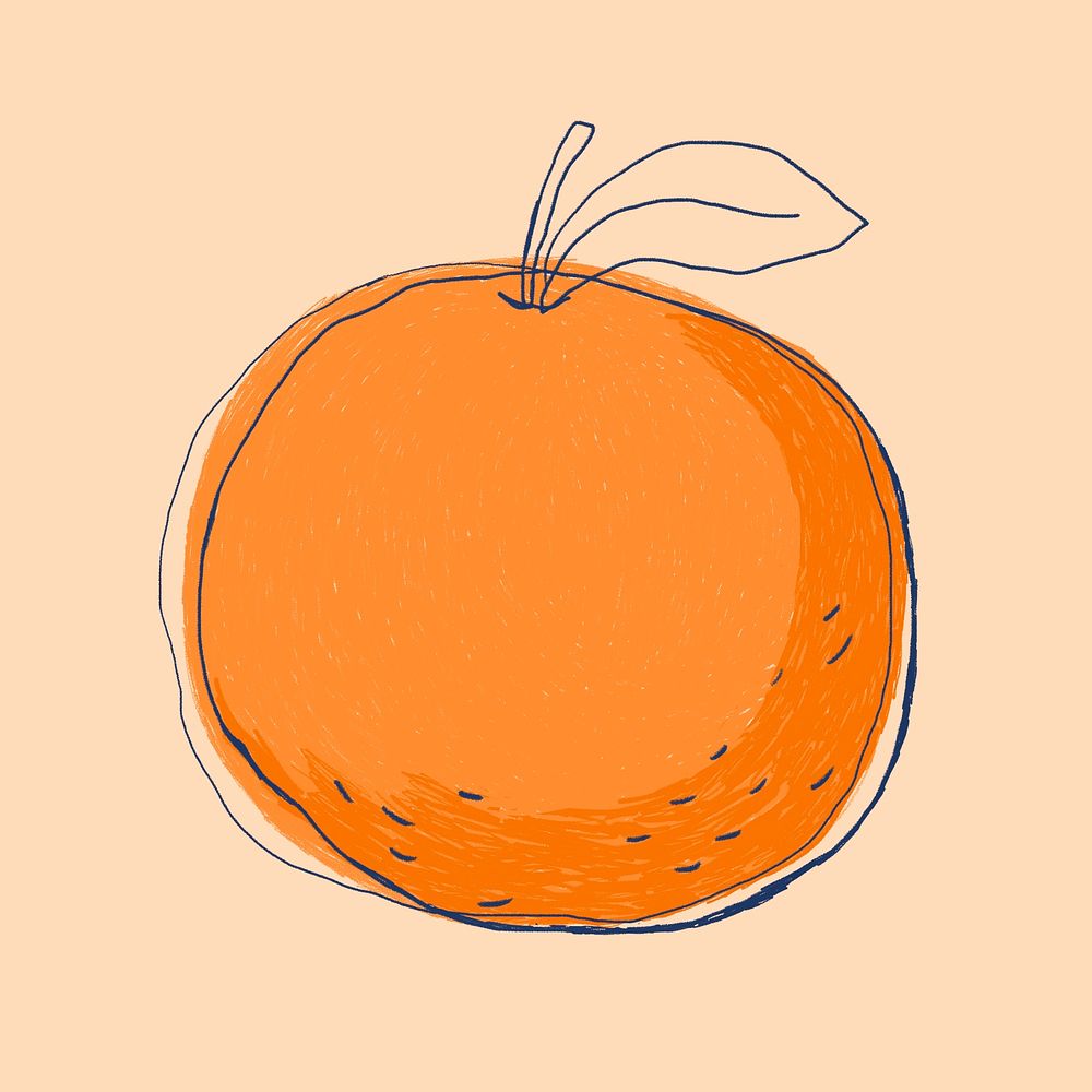 Orange fruit logo psd hand drawn