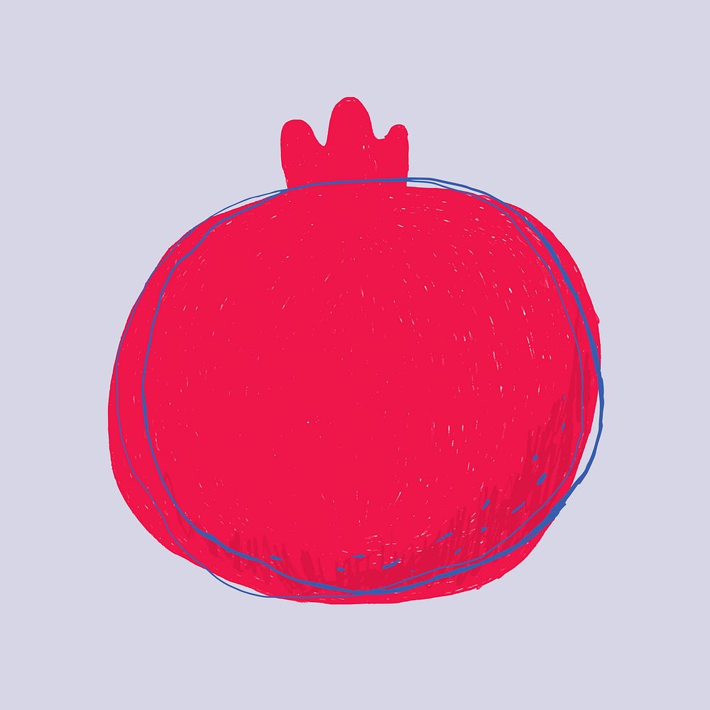 Fruit doodle pomegranate logo vector hand drawn