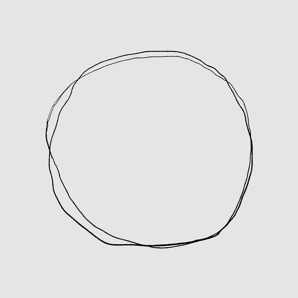Scribble round line frame vector drawing