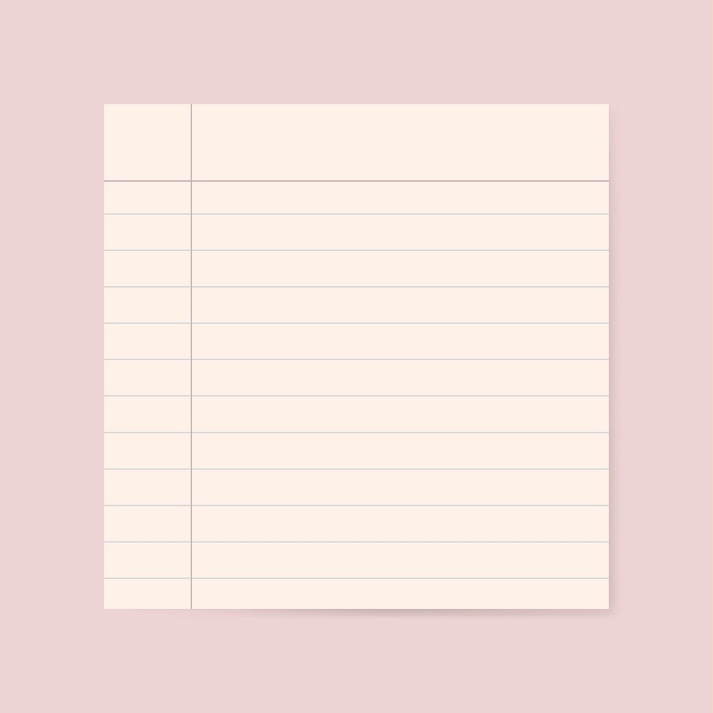 Blank lined paper psd graphic