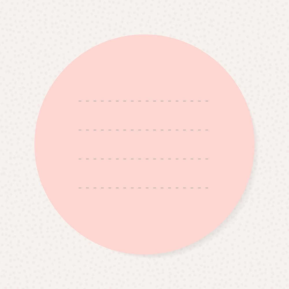 Pink circle notepaper psd design element
