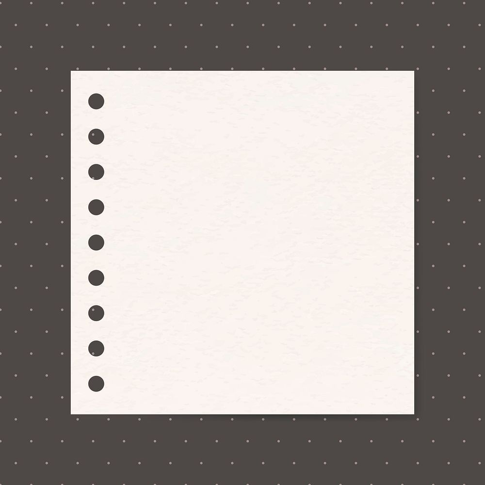 White square notepaper on brown background