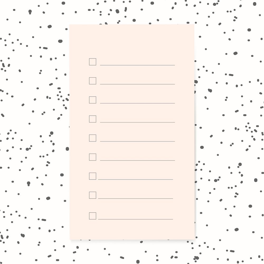 Blank to do list vector stationery graphic