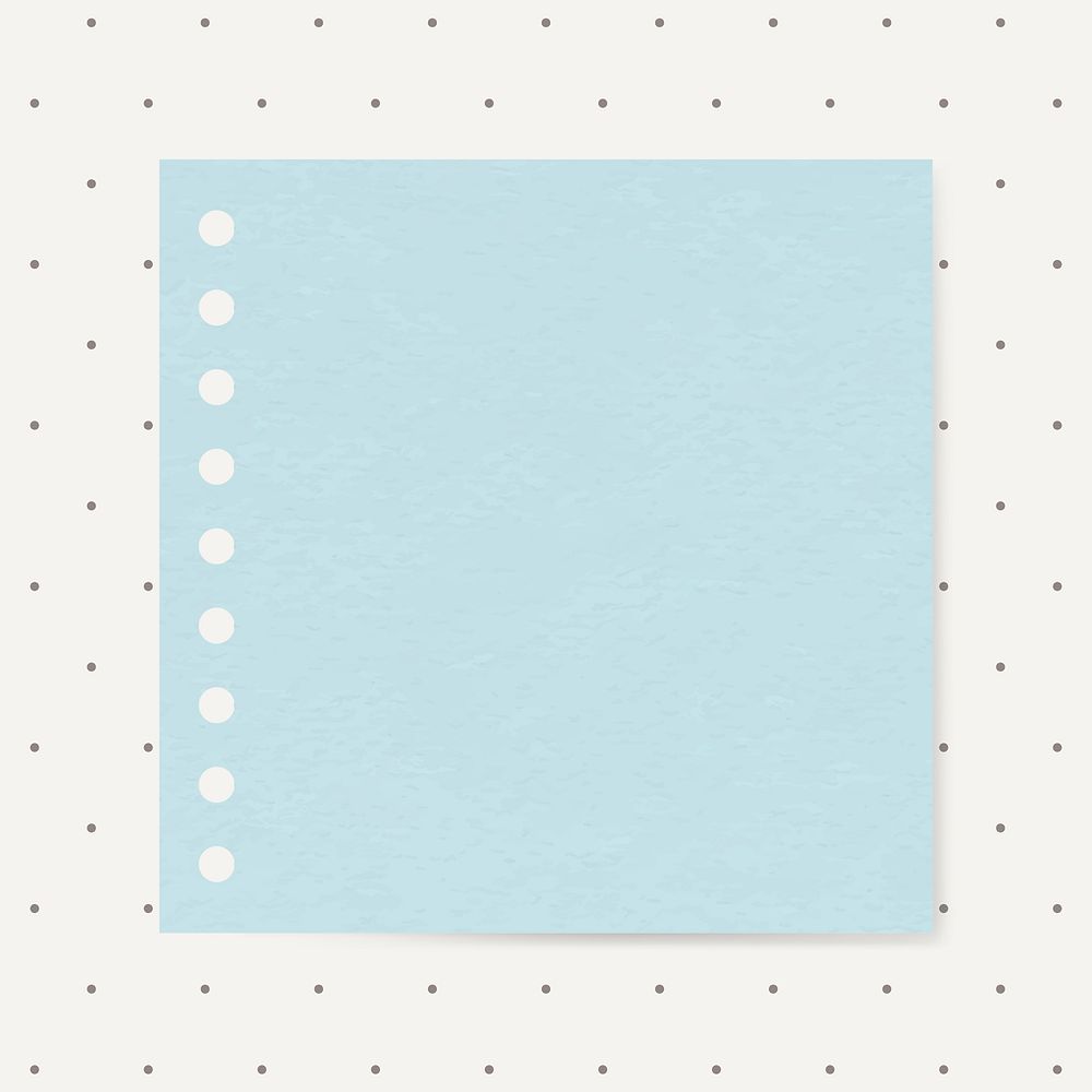 Pastel blue square memo pad psd graphic