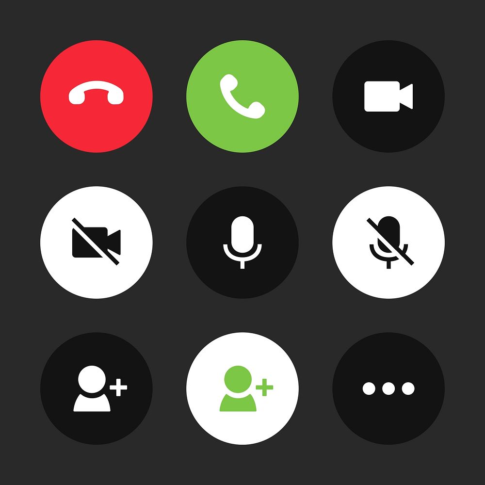 Phone call icon psd set