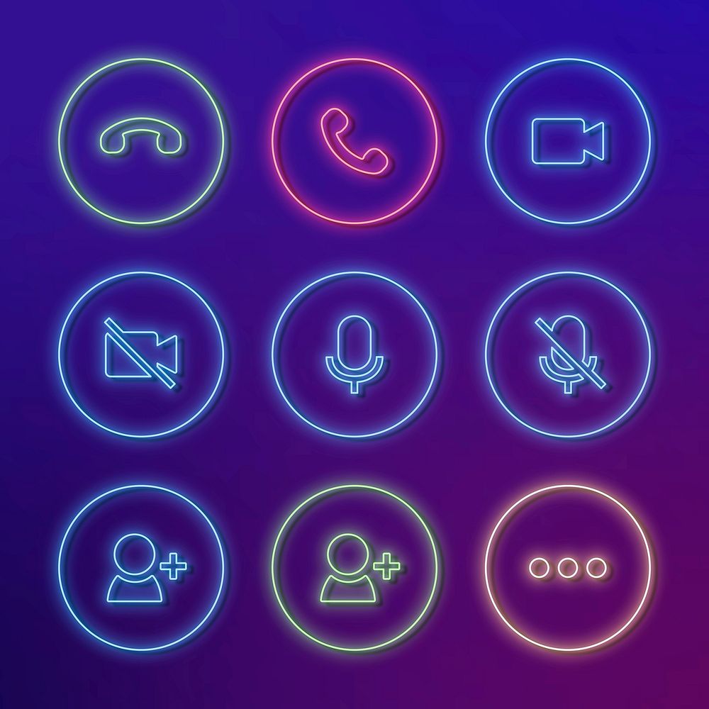 Phone call icon vector set