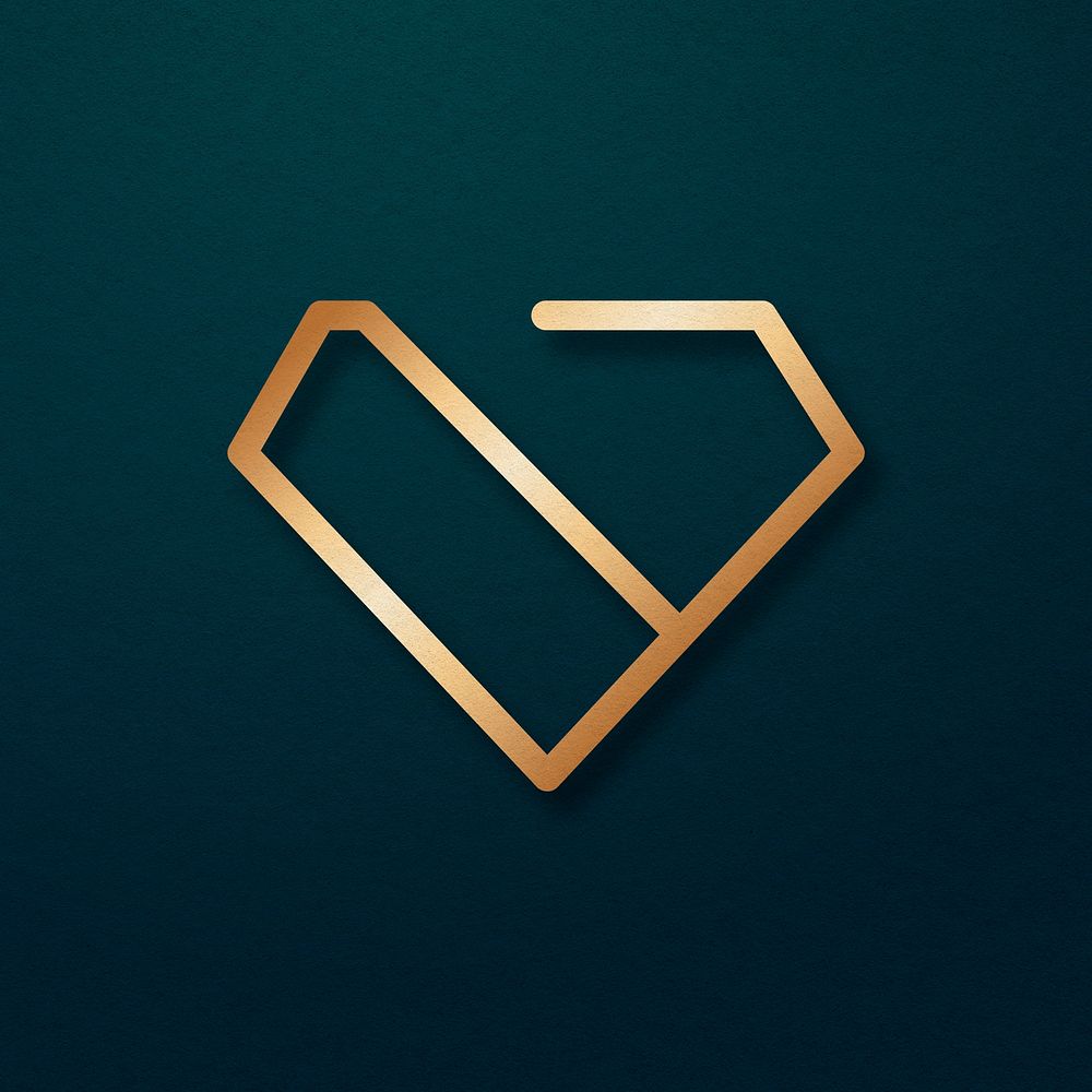 Gold business logo psd luxury diamond icon design