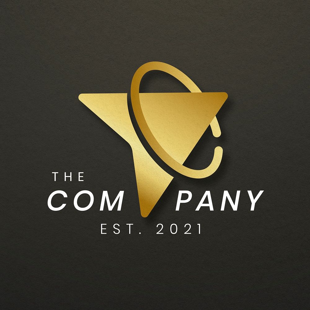 Luxury business logo psd gold icon design