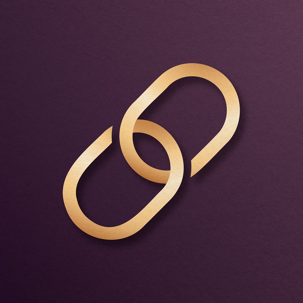 Gold business logo psd chain icon design