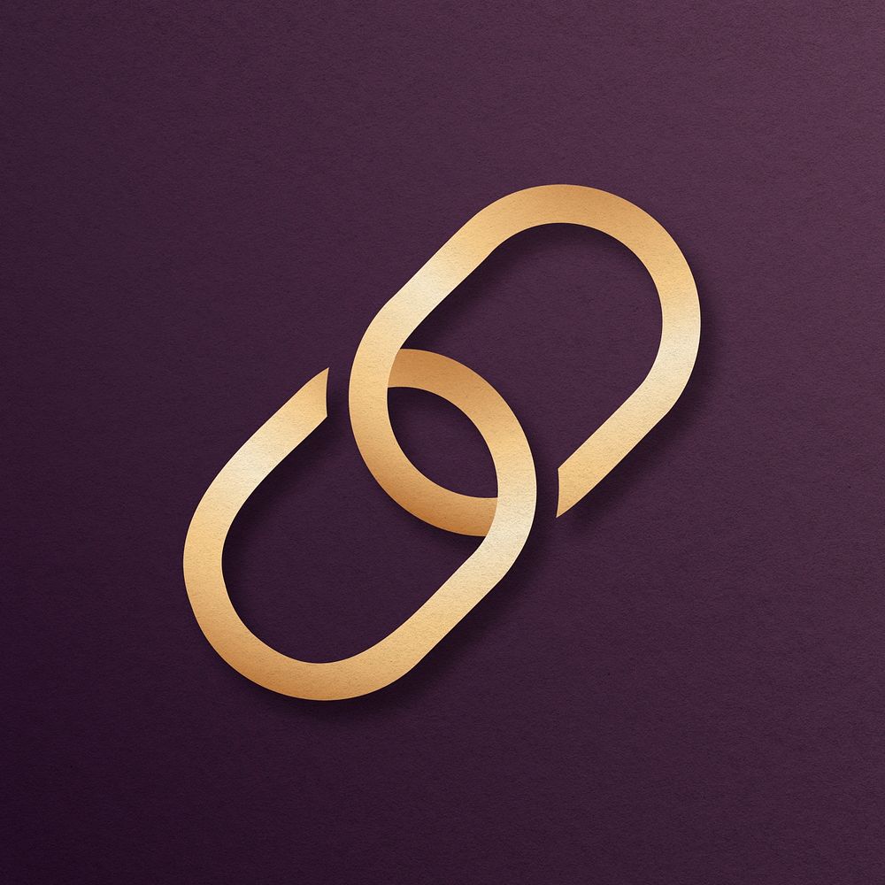 Gold business logo chain icon design illustration