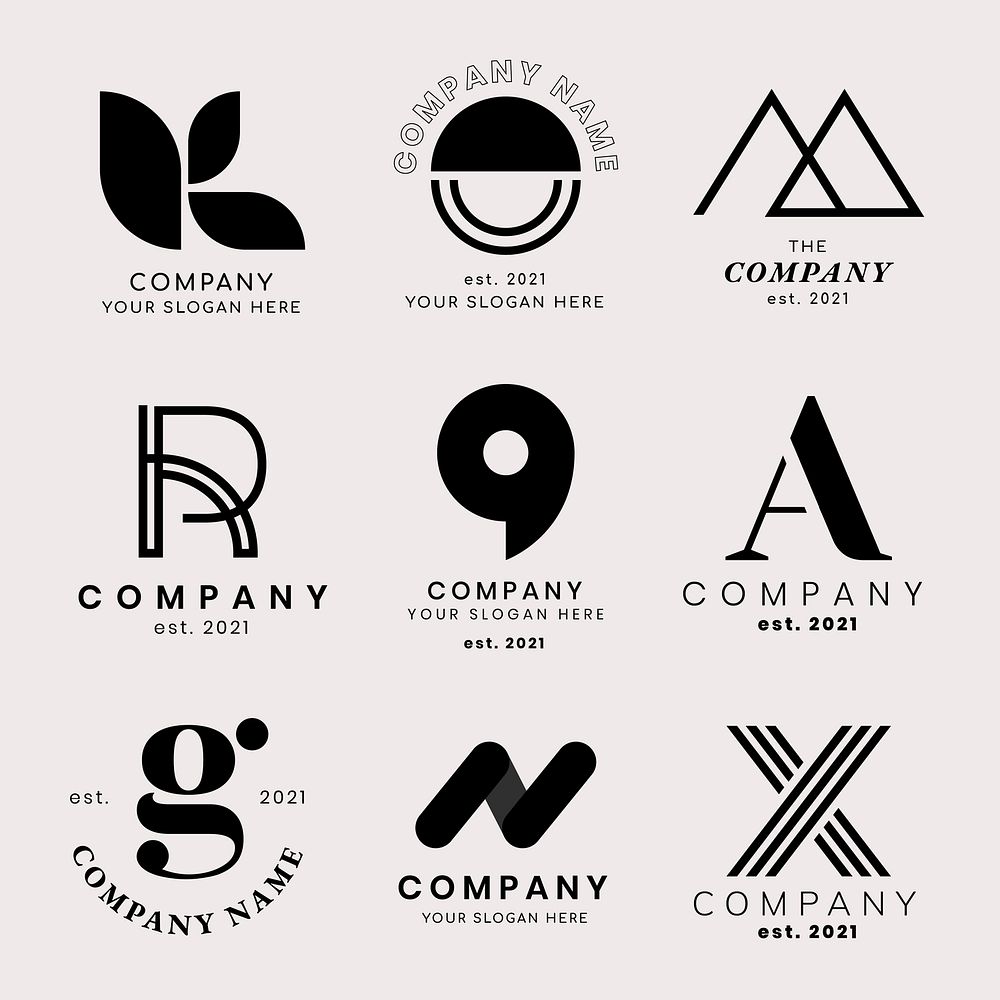 Professional classic business logo vector set
