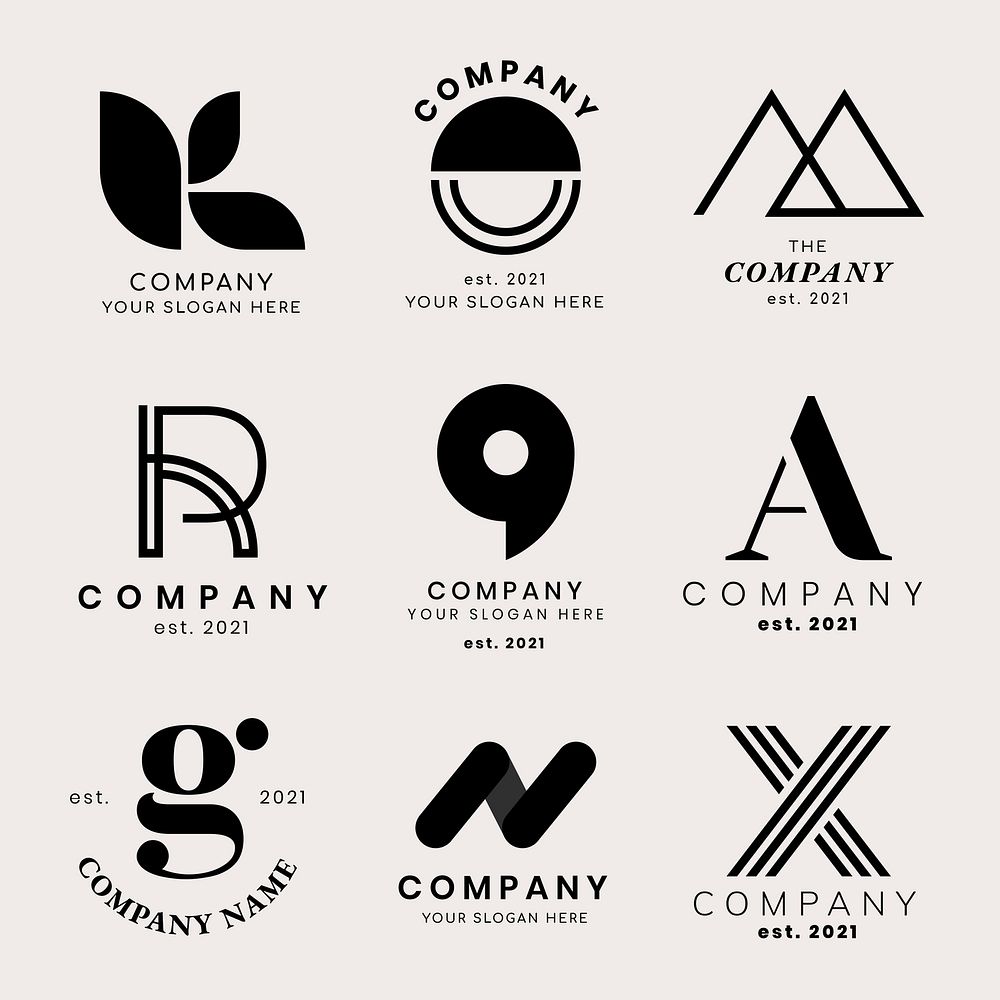 Modern classic business psd logo set