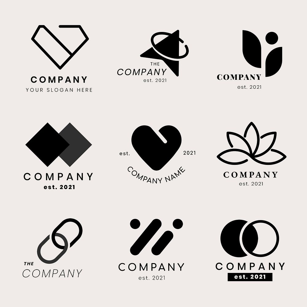 Modern classic business psd logo set