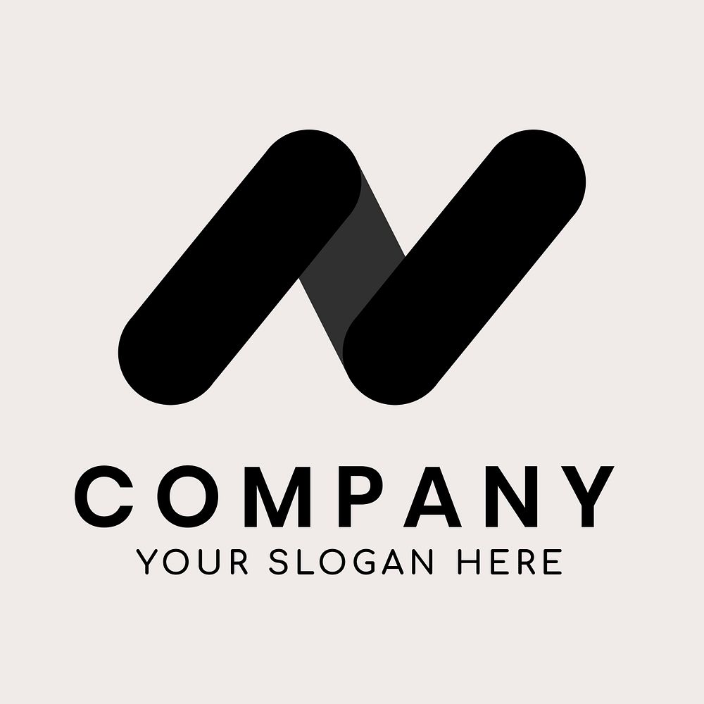 Modern business logo psd with N letter design
