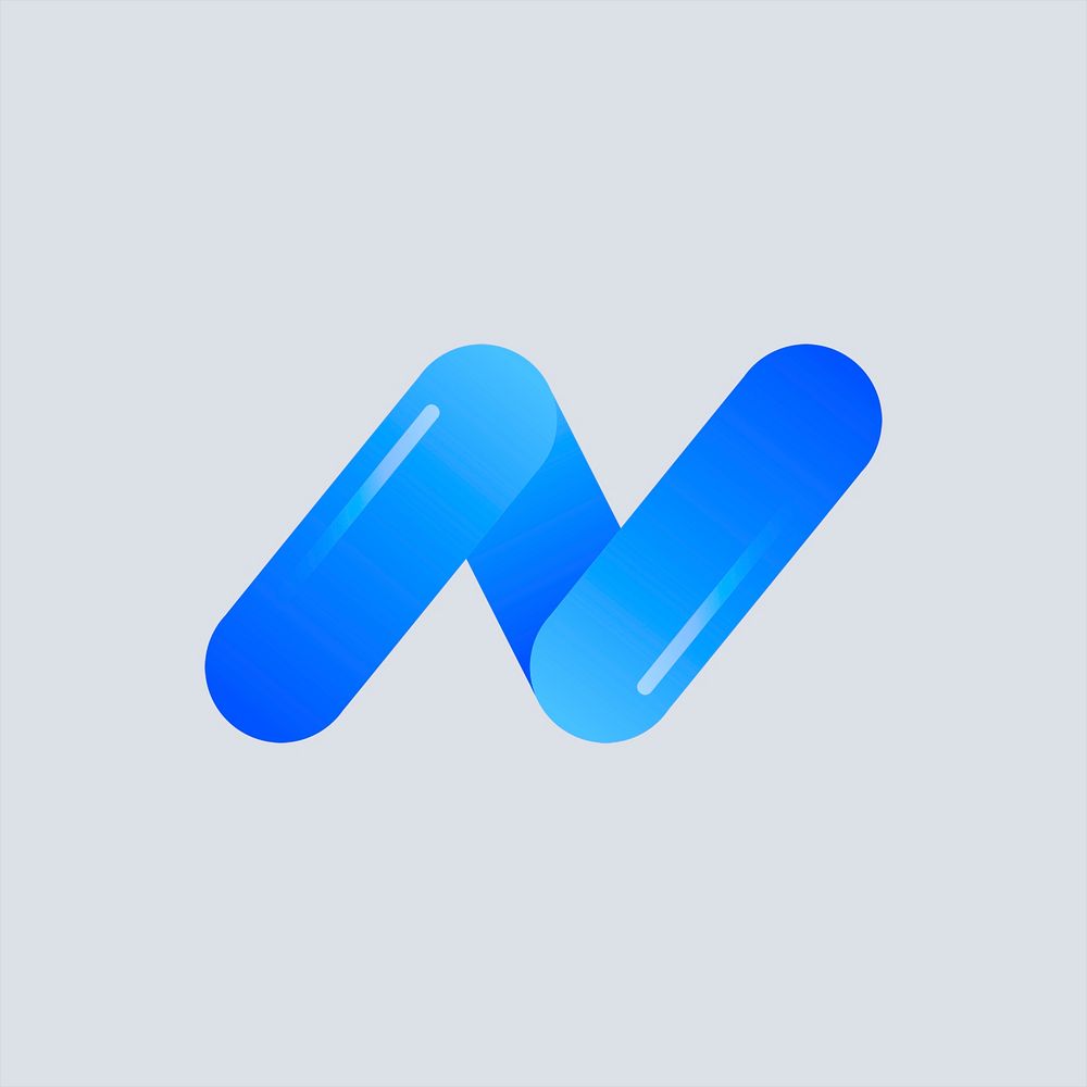 Simple business logo psd blue gradient icon