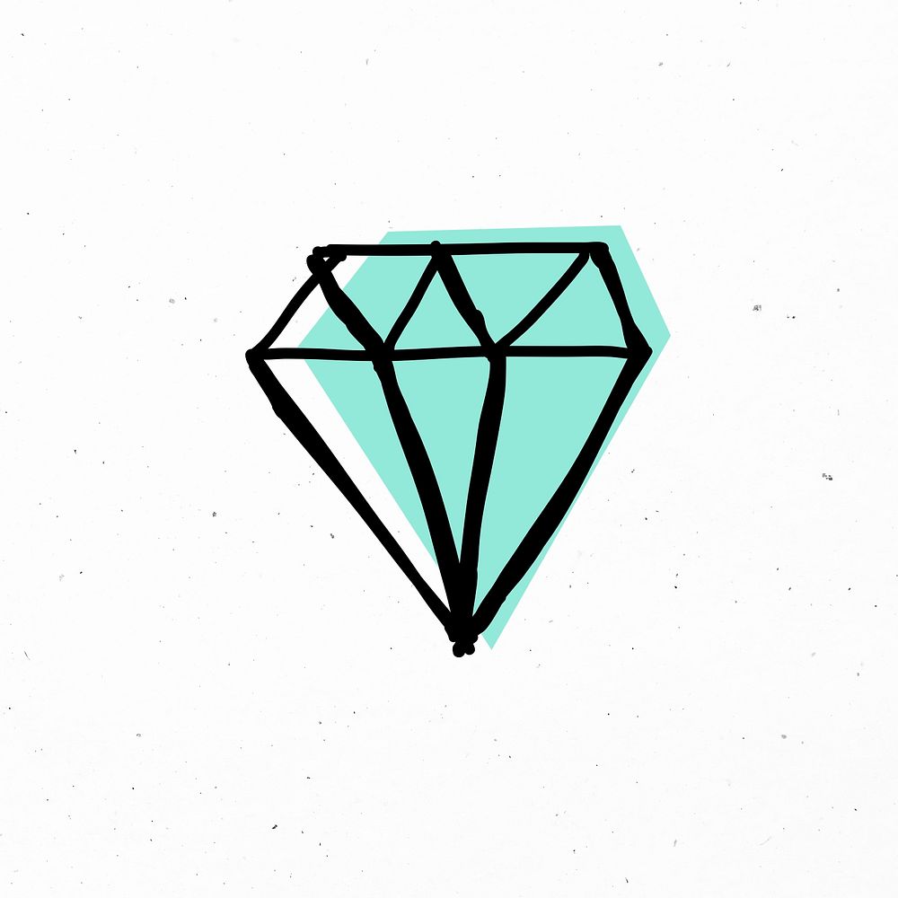 Luxury hand drawn diamond psd icon