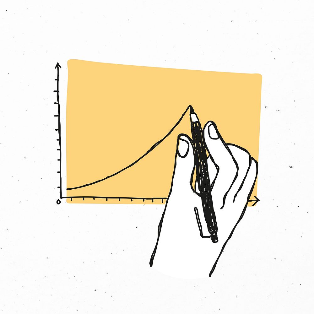 Hand drawing line graph psd business doodle clipart