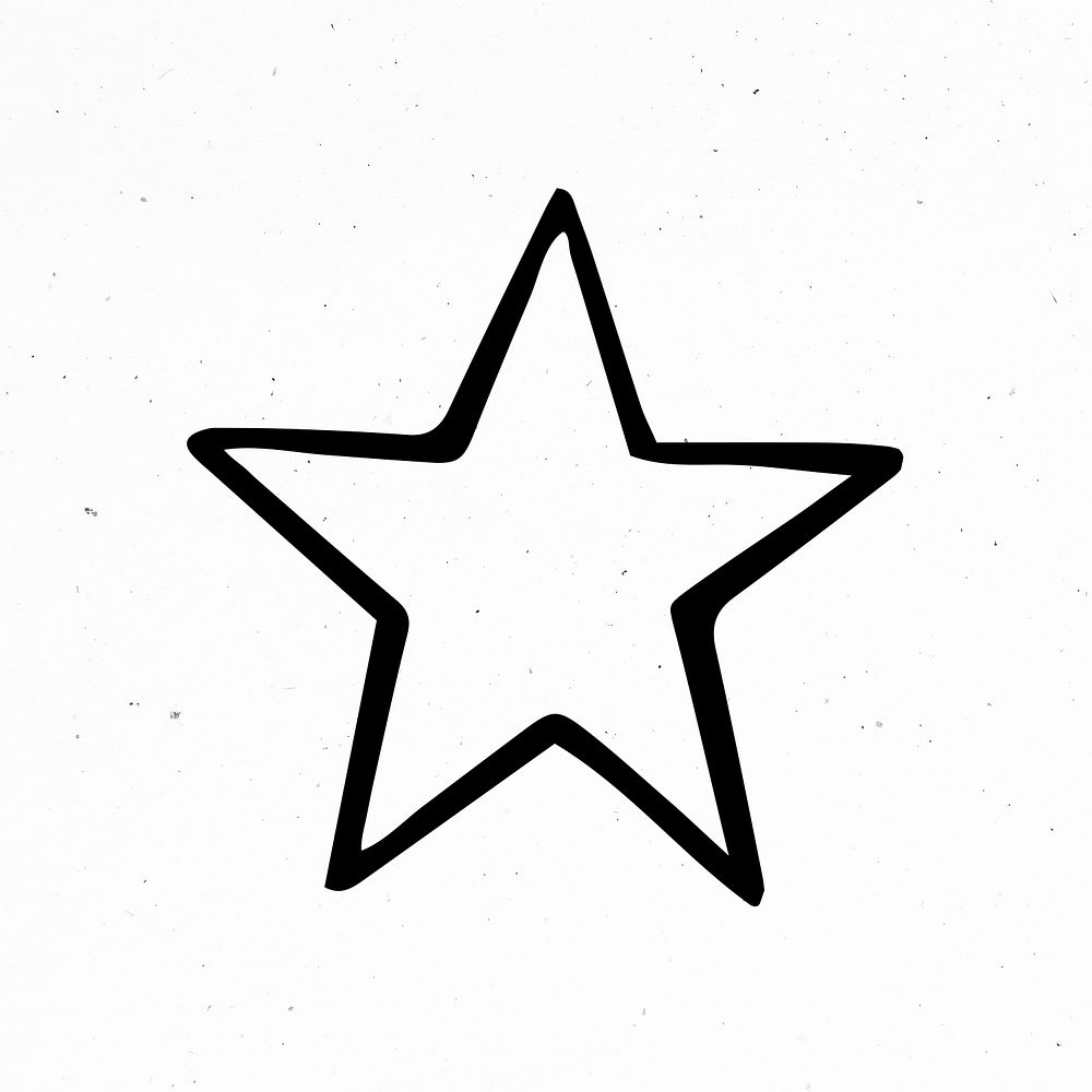 Black and white star psd clipart