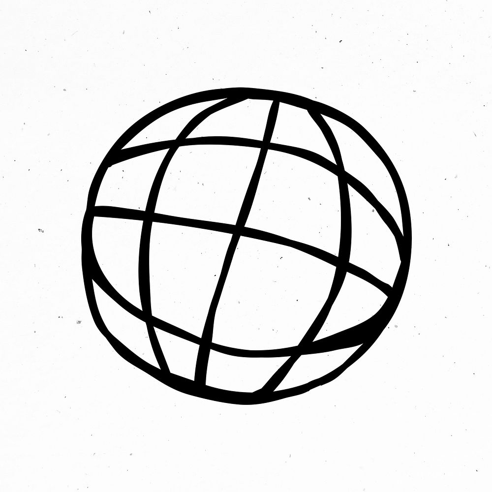 Black globe symbol psd sticker