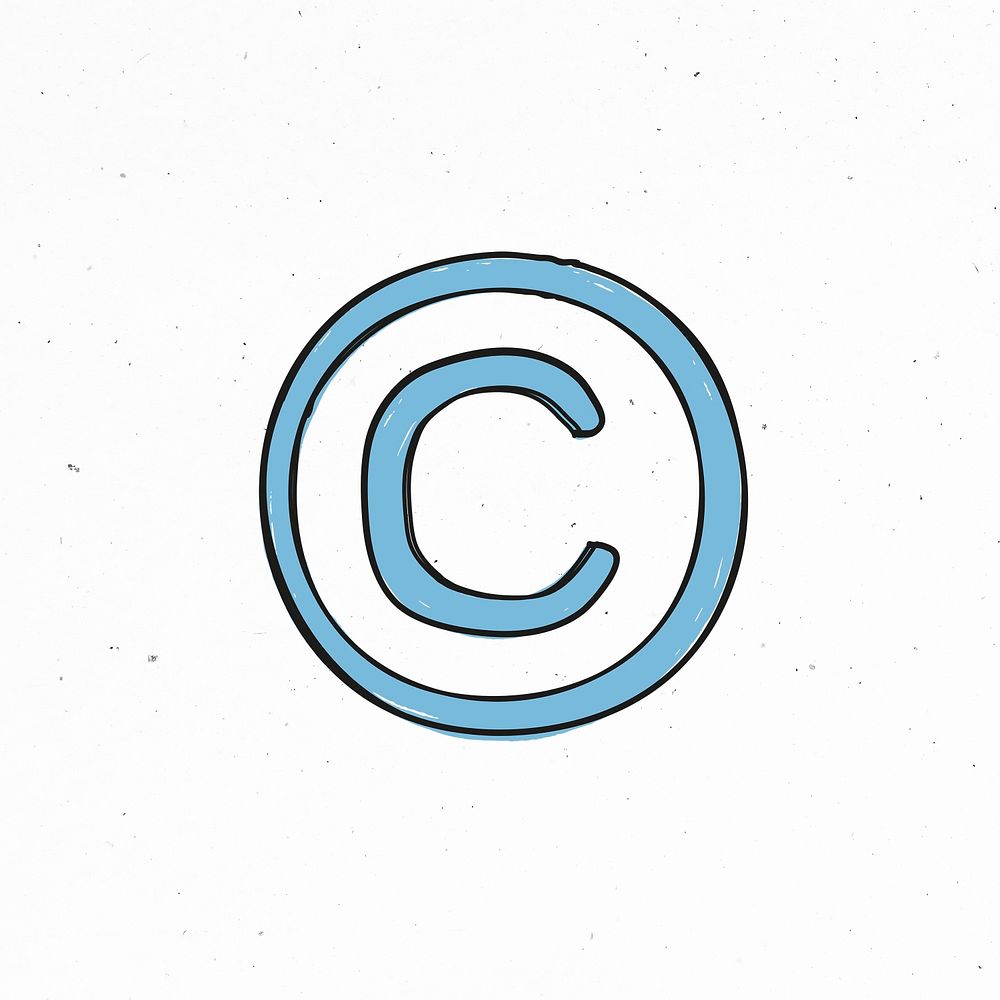 Blue copyright symbol psd clipart
