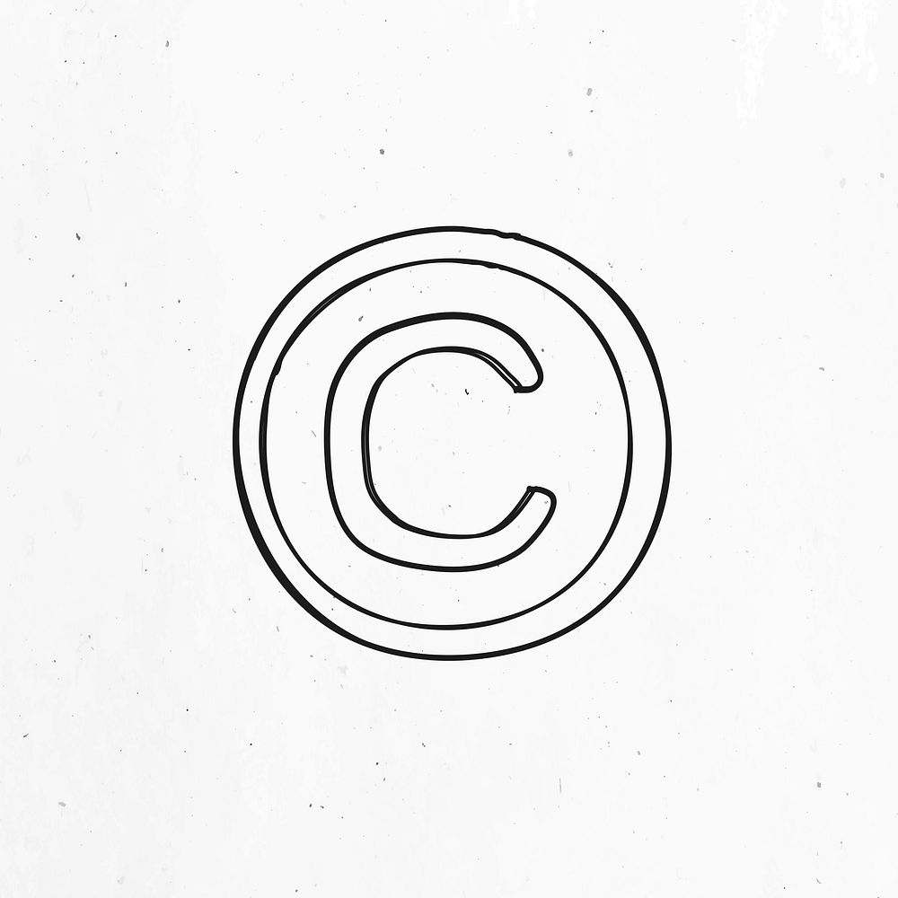 Black and white copyright symbol clipart