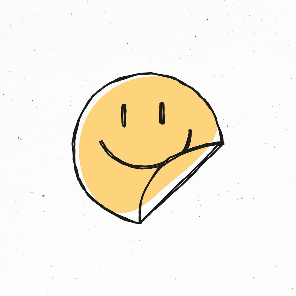 Yellow smiling face symbol psd clipart