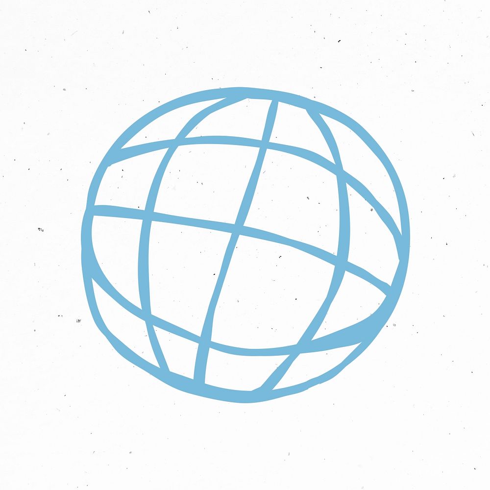 Blue globe symbol psd sticker