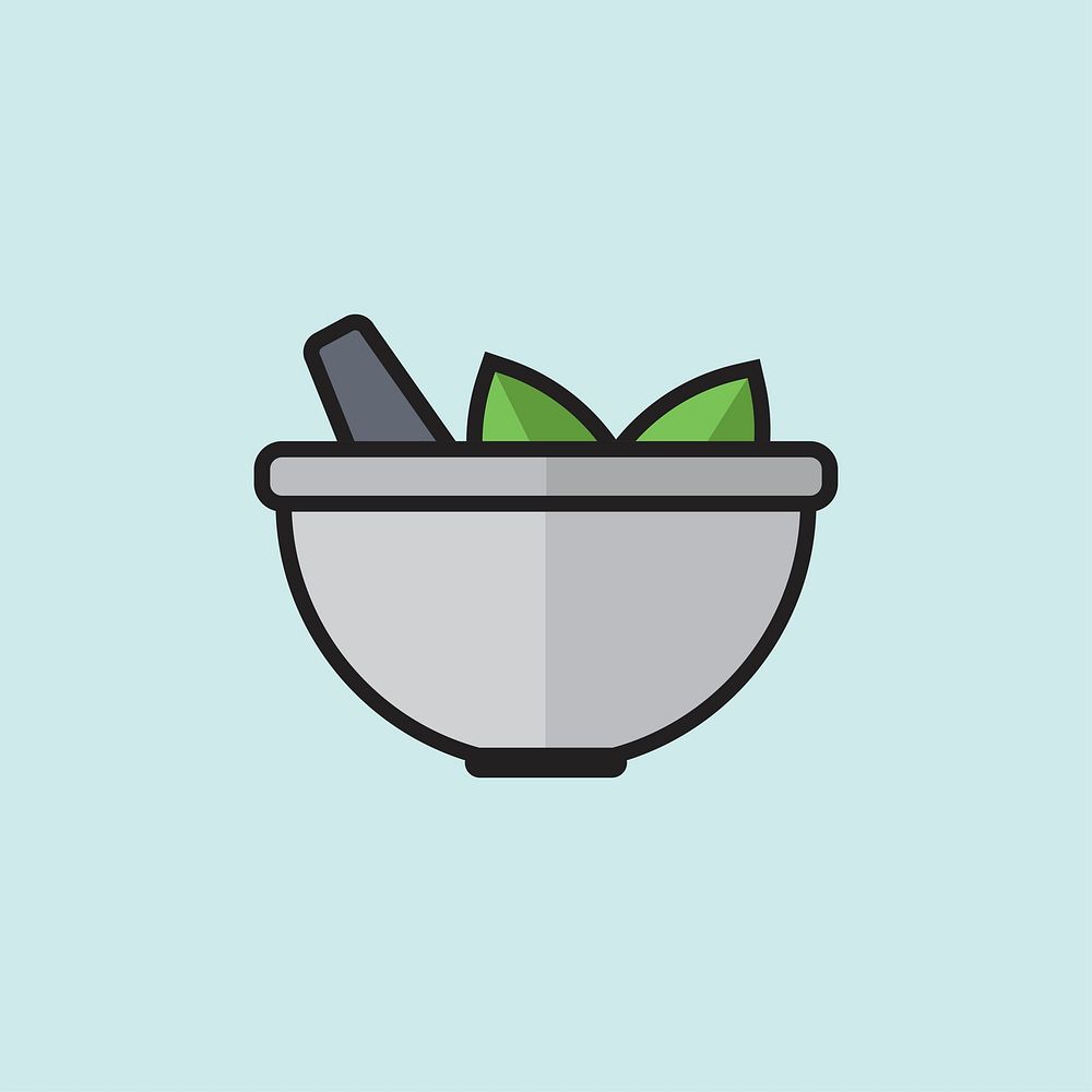 Illustration of mortar and pestle