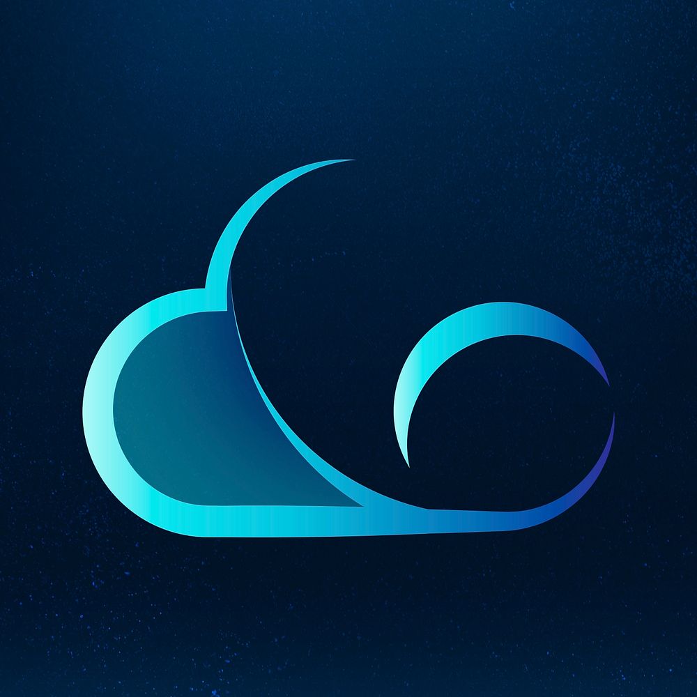 Gradient cloud logo psd technology icon design