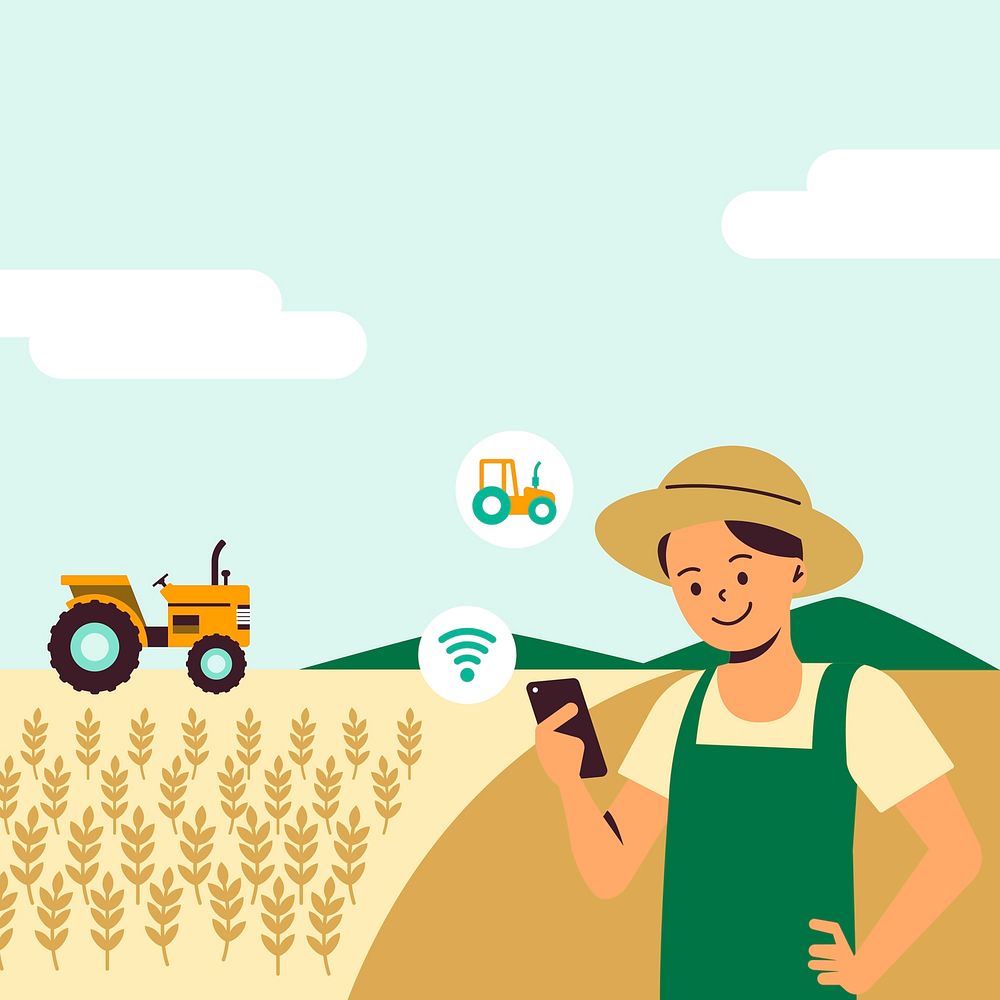Smart farming sensor system vector digital agricultural technology  