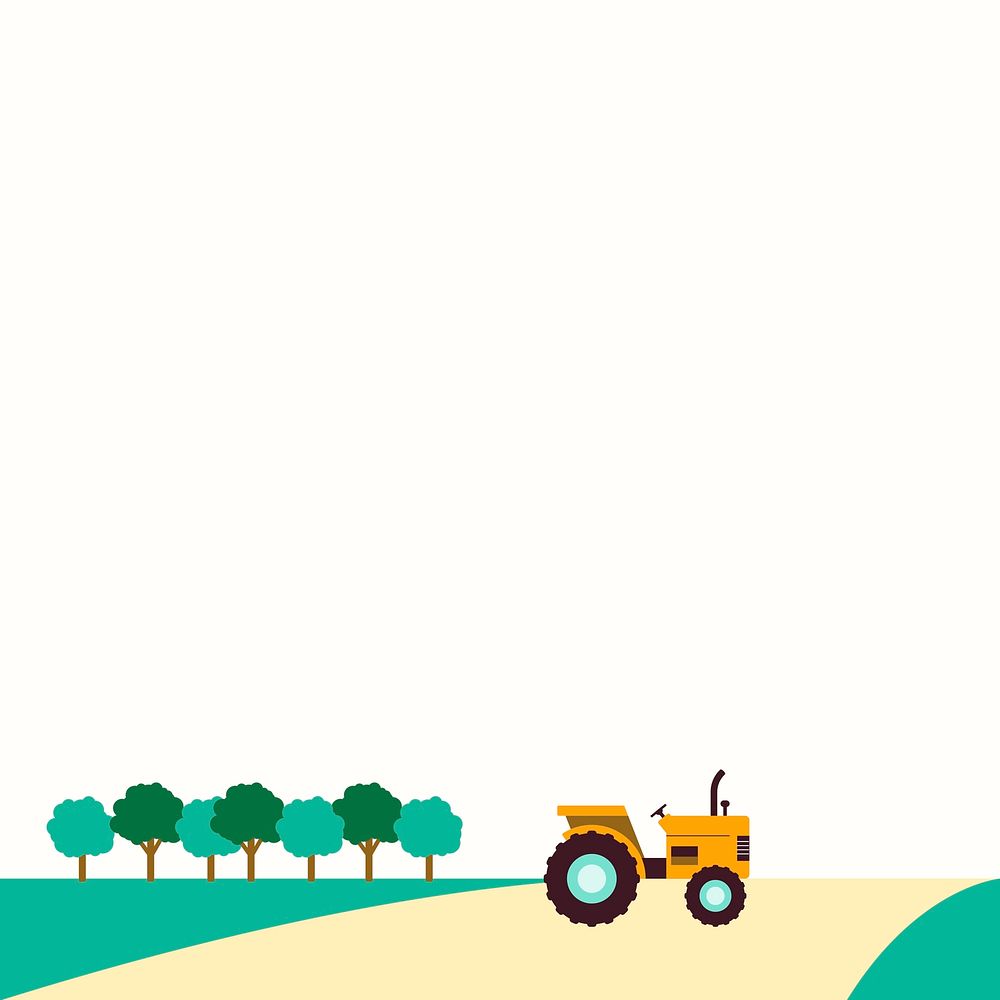 Cartoon tractor psd background agricultural technology