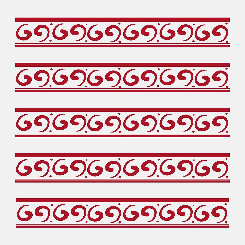 Chinese editable pattern brush vector red compatible with AI