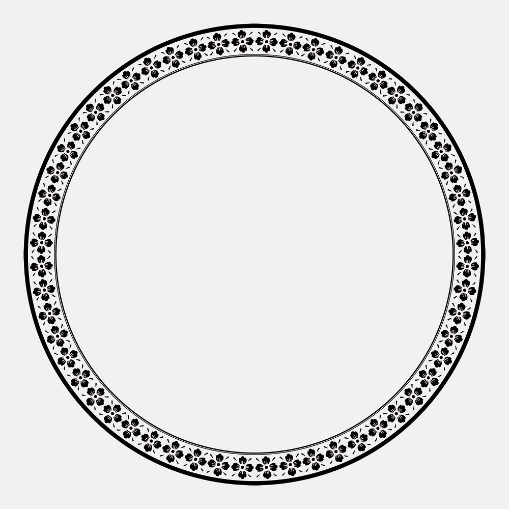 Chinese frame sakura psd pattern black circle in Chinese New Year theme