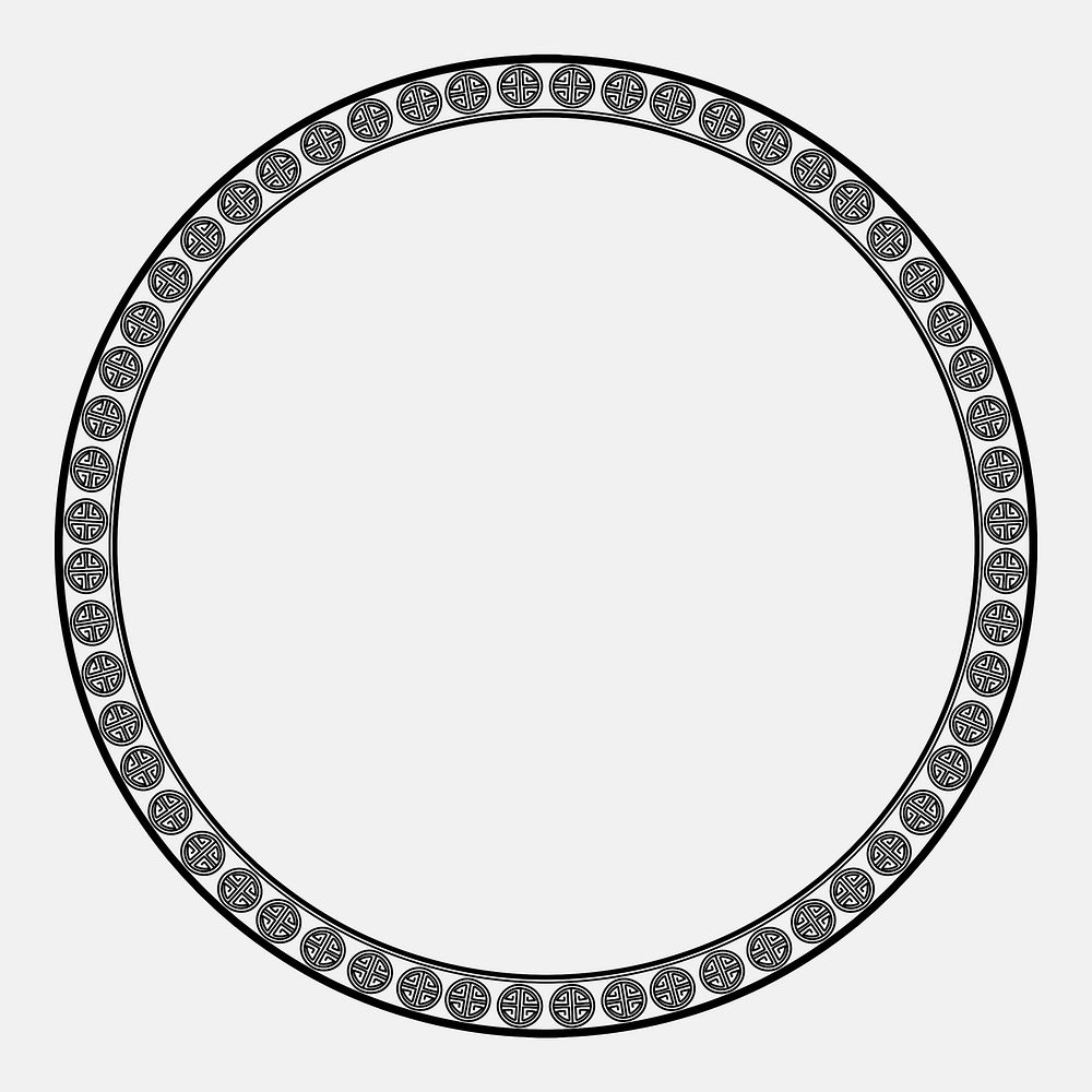 Chinese frame Lu symbol pattern black circle in Chinese New Year theme