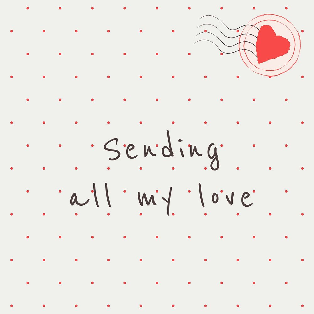 Valentine&rsquo;s day editable template vector sending all my love