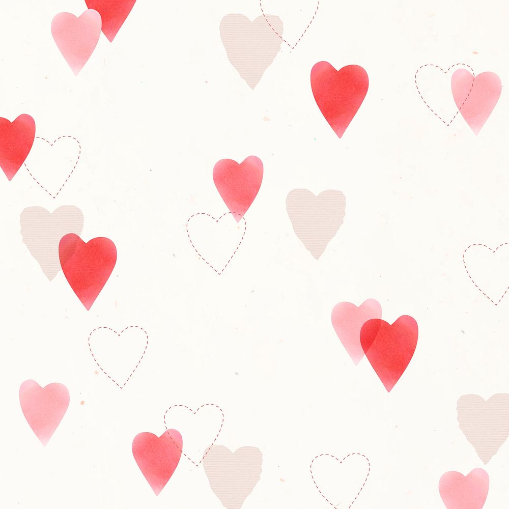 Cute heart pattern background psd for Valentine&rsquo;s day