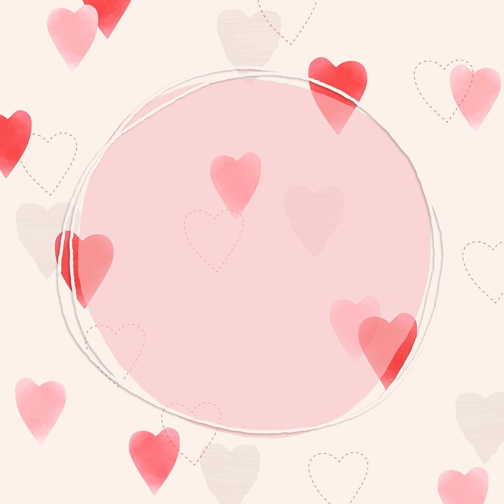 Valentine heart frame psd  for social media post