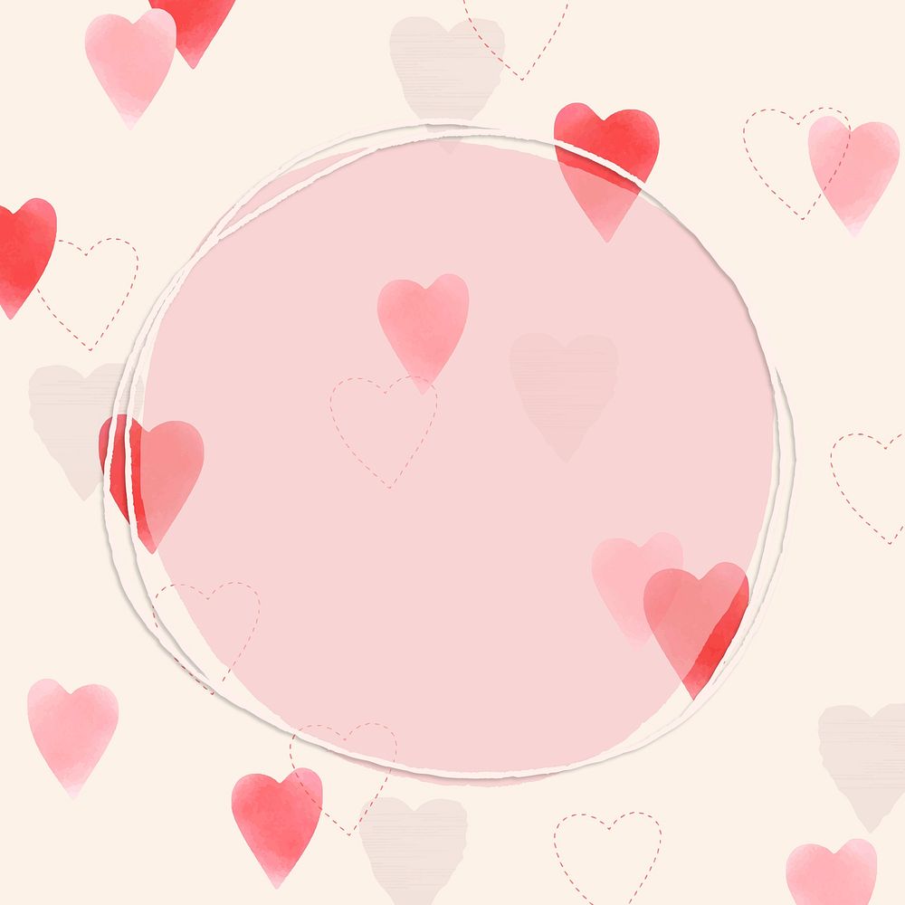 Cute heart decorated frame vector for Valentine’s day