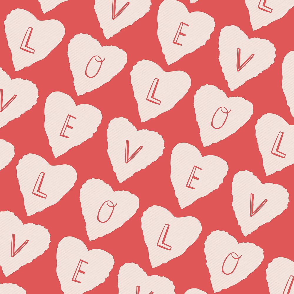 Love pattern background vector for Valentine’s day