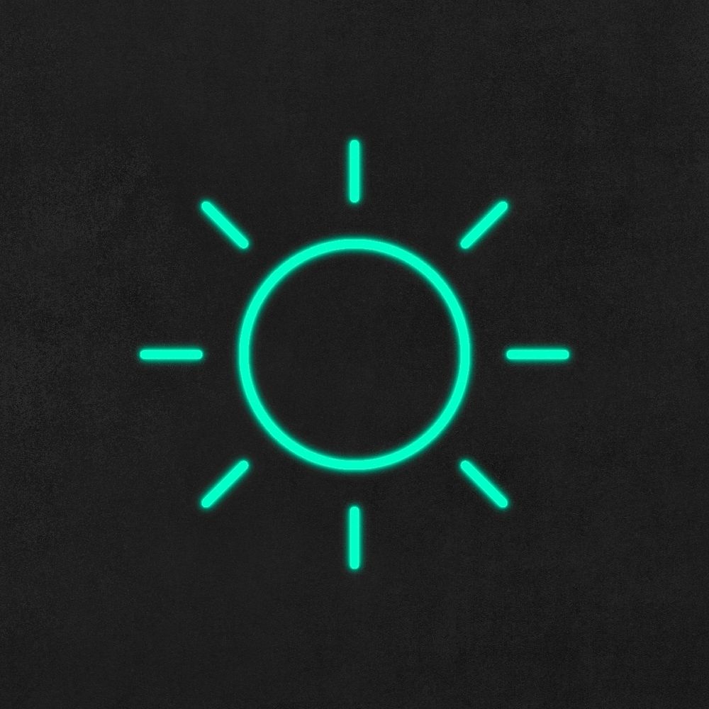 Neon sunny icon weather forecast user interface