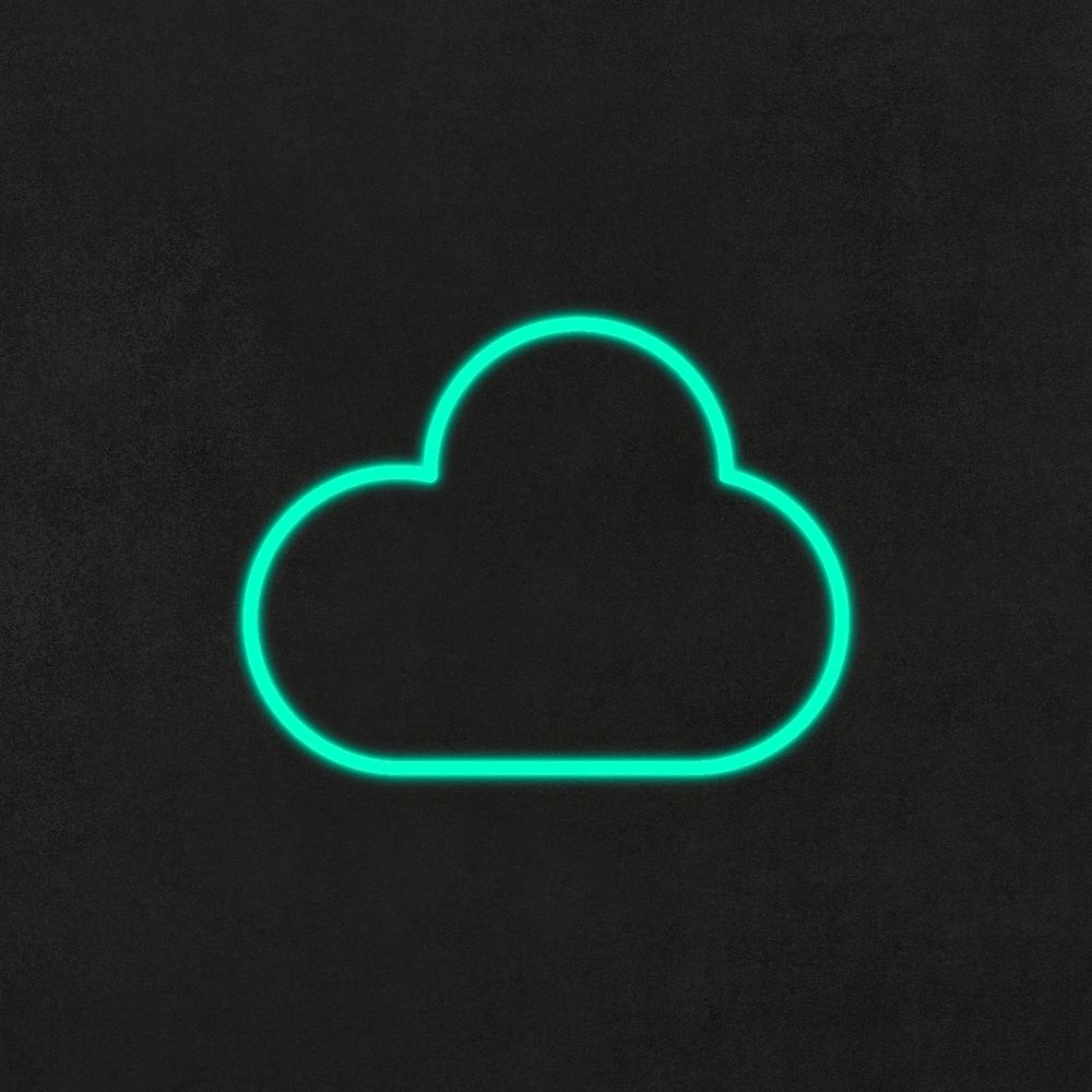 Cloudy weather forecast psd icon neon graphic