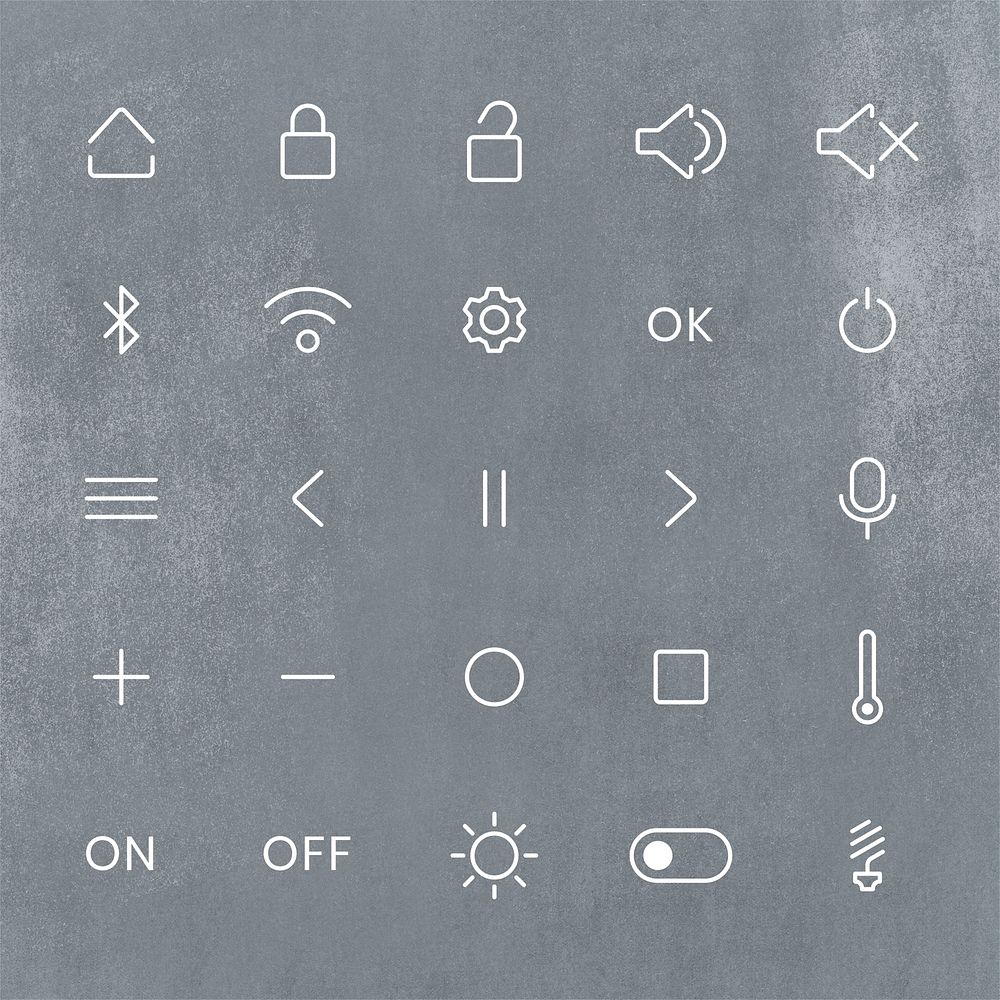 User interface icon shortcuts psd set