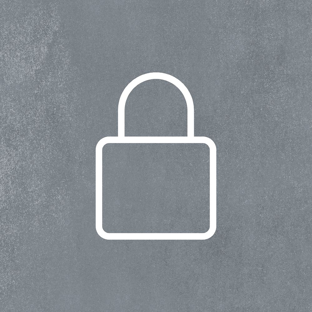 Lock icon user interface psd isolated on gray background