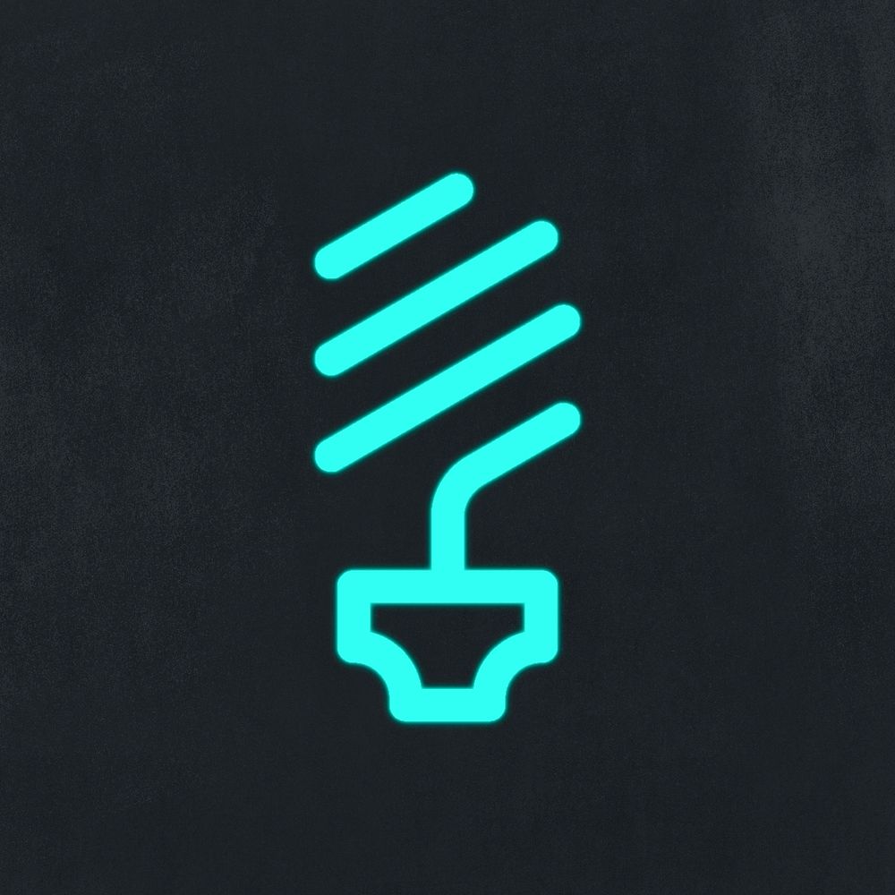 Neon lamp line icon psd