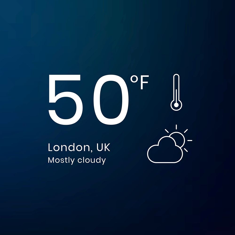 London weather widget psd editable smart watch background