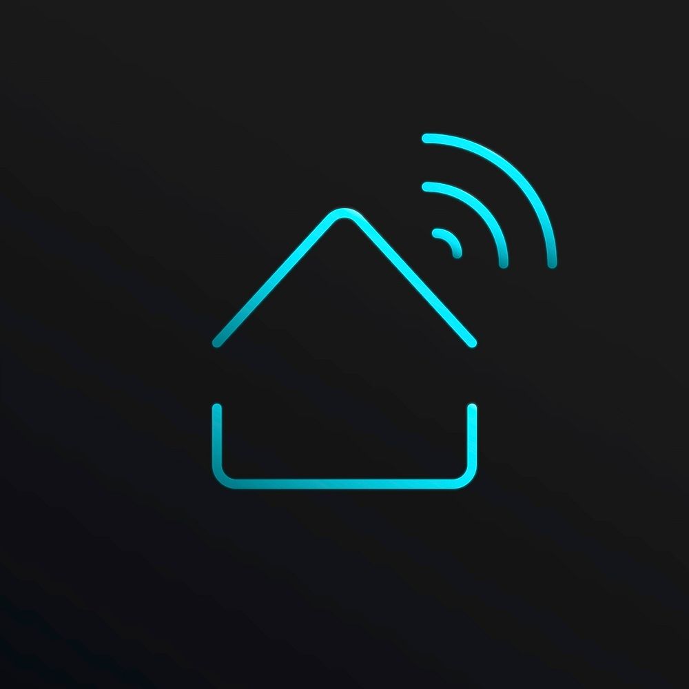 Smart home vector icon neon graphic user interface