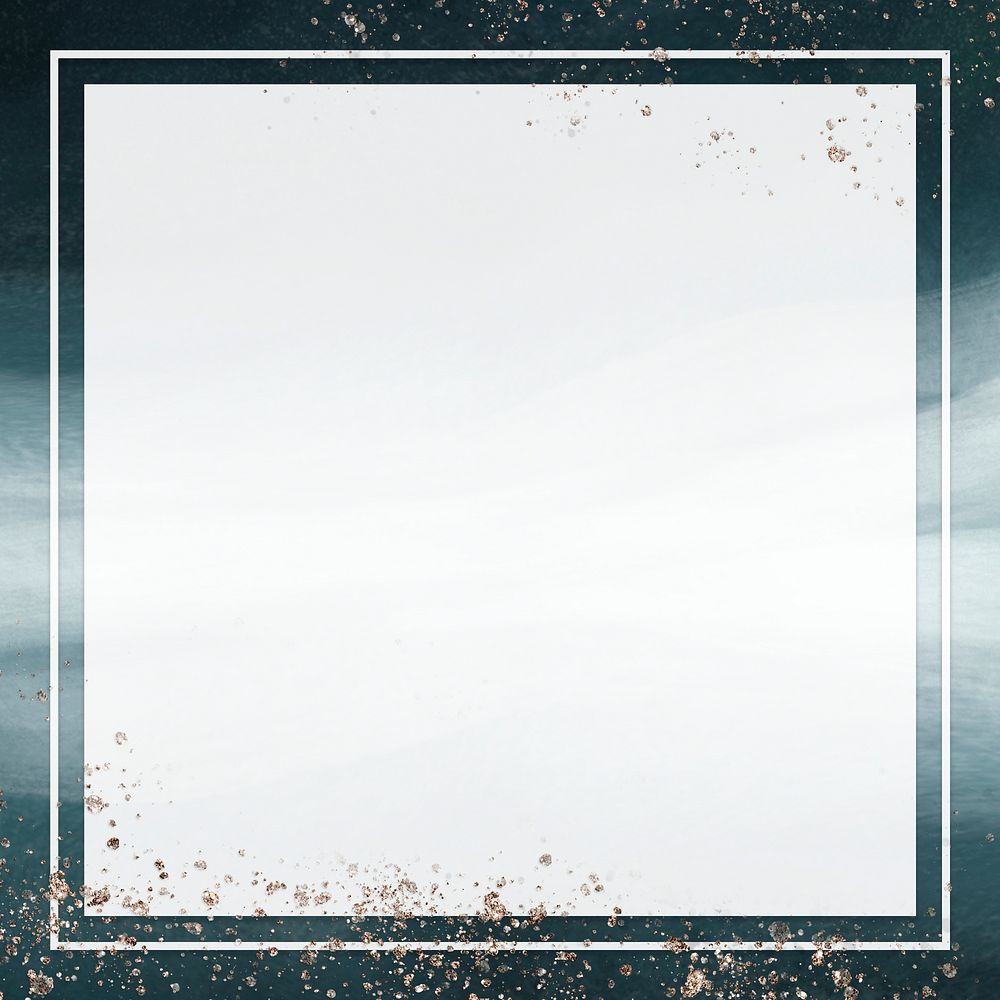 White frame psd with glitter background